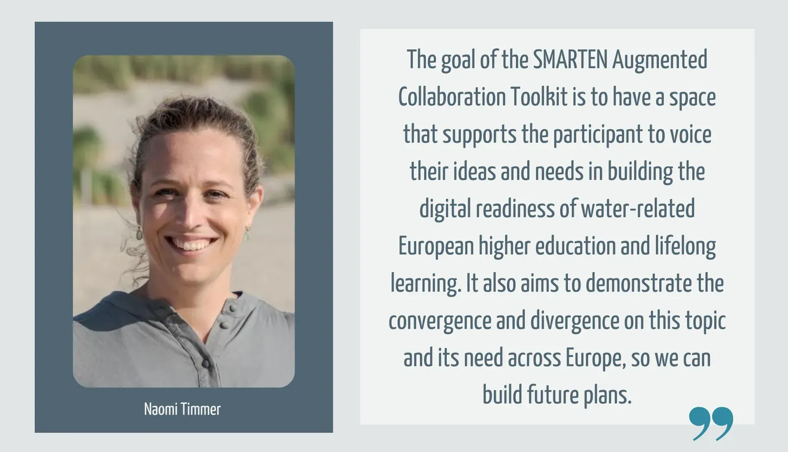 Testimonial from Naomi Timmer about the SMARTEN water education collaboration project